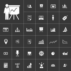 marketing and finance icon set for mobile concepts and web apps. Collection modern infographic logo and pictogram.