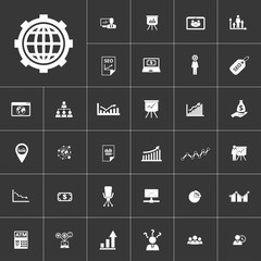 marketing and finance icon set for mobile concepts and web apps. Collection modern infographic logo and pictogram.