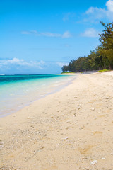 View of beautiful beach in Mauritius island