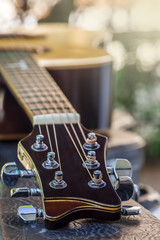 close up neck acoustic  guitar