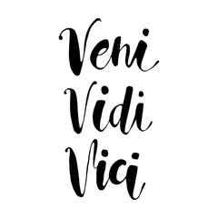 Veni Vidi Vici hand written lettering positive quote inspirational latin phrase