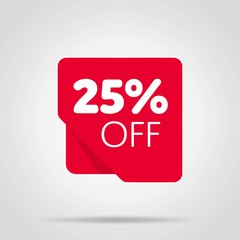 Special offer sale red tag isolated vector illustration. Discount offer price label, symbol for advertising campaign in retail, sale promo marketing, 25% off discount sticker, ad offer on shopping day