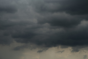 Dark sky and dramatic black clouds