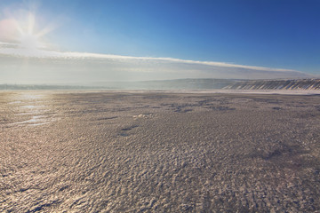 frozen lake landscape