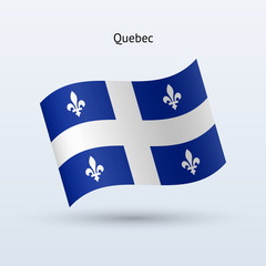 Canadian province of Quebec flag waving form.  