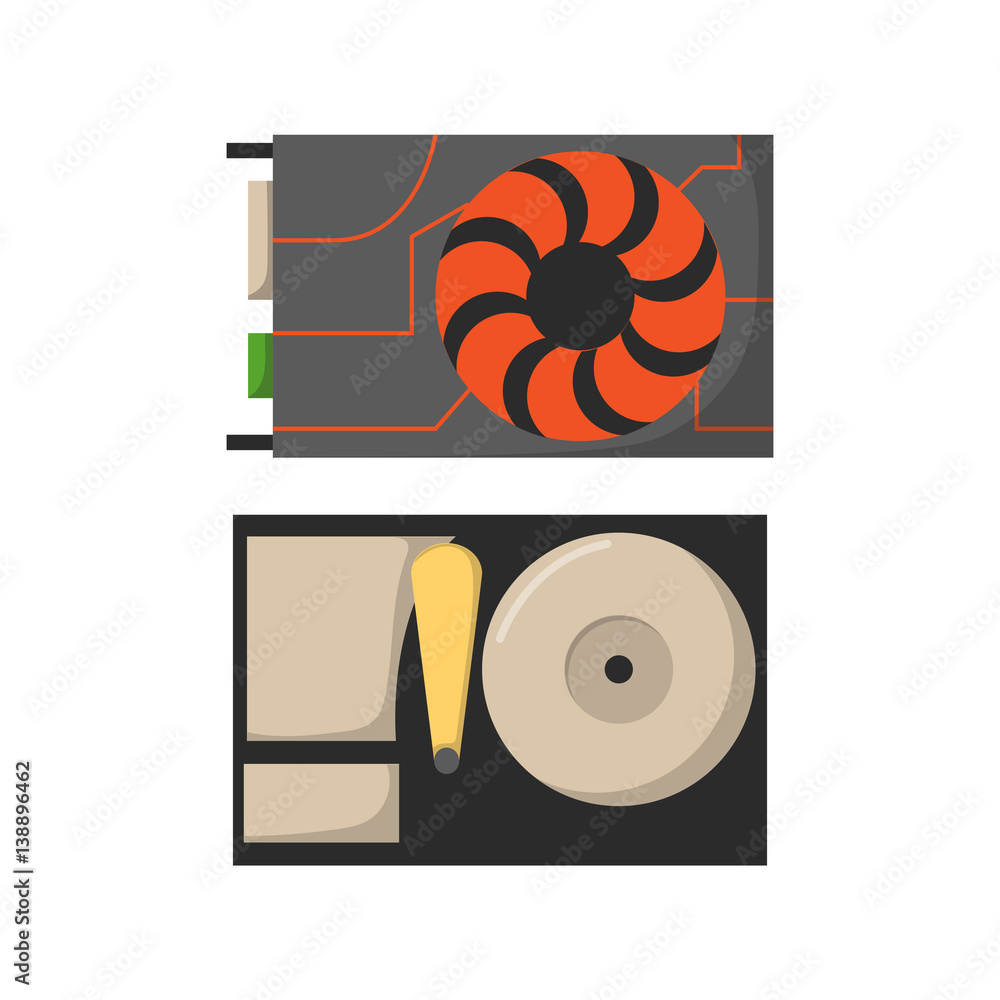 Poster video card with three outputs computer technology equipment graphics digital tool and semiconductor 