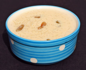 Popular Indian homemade sweet Kheer, made with rice and milk