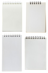 Note book on white background.