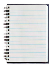 Note book on white background.