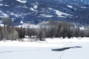 Utah Wasatch mountains with snow capped peaks 