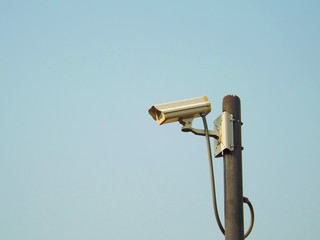 CCTV security camera outdoor on sky