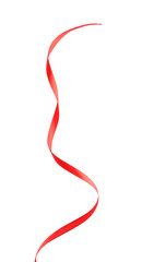 Silk red ribbon isolated on white
