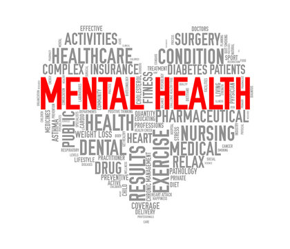 Wordcloud Healthcare Heart Concept Mental Health