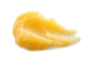 Fototapeta na wymiar Sample of orange scrub isolated on white