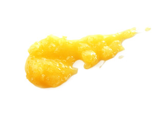Fototapeta na wymiar Sample of lemon scrub isolated on white