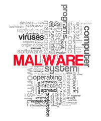 Malware wordcloud tags concept