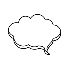 contour cloud chat bubble icon, vector illustraction design image