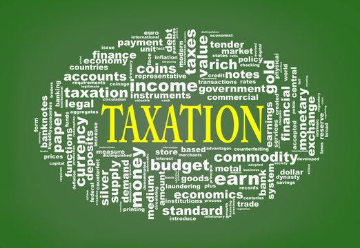 Wordcloud tags of taxation