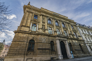 Fototapeta premium Liberec bank in winter sunny day