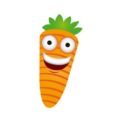 color kawaii happy carrot icon, vector illustraction design