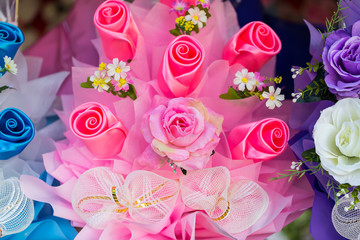 Artificial bouquet of flowers