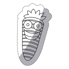 contour kawaii happy carrot icon, vector illustraction design
