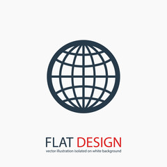 Globe Icon vector illustration. Flat design style