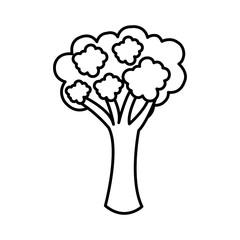 silhouette vegetable broccoli icon, vector illustraction design image