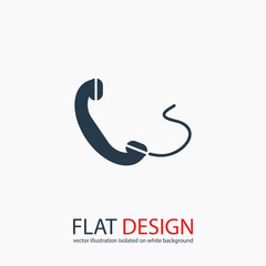 Obraz premium Phone, flat icon, vector illustration. Flat design style