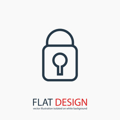 lock  icon, vector illustration. Flat design style