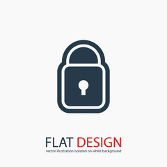 lock  icon, vector illustration. Flat design style
