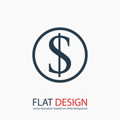 Money icon, vector illustration. Flat design style
