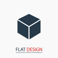 3d cube logo design icon, vector illustration. Flat design style