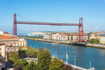 The Vizcaya Bridge is a transporter bridge that links the towns of Portugalete and Las Arenas close...