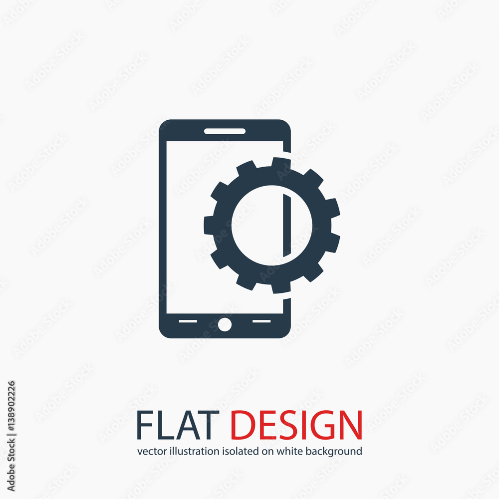 Poster setting parameters, mobile smartphone icon, vector illustration. flat design style