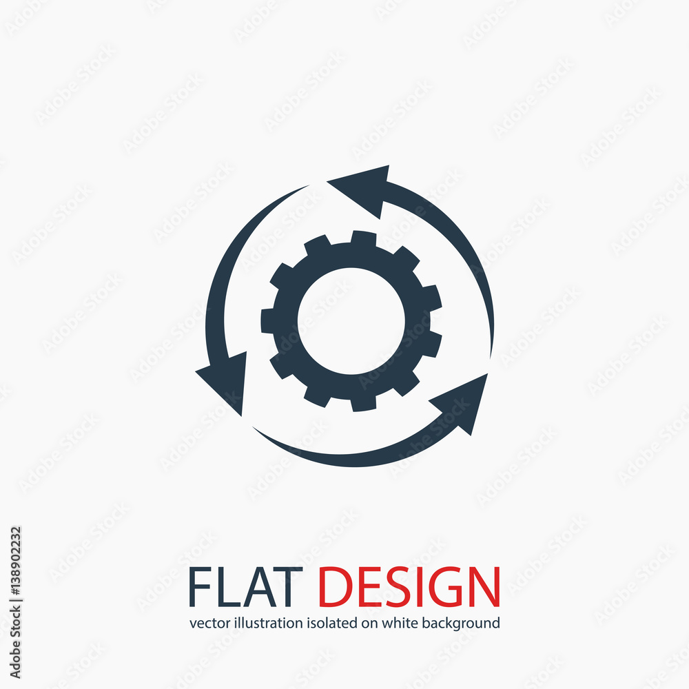 Poster setting parameters, circular arrows icon, vector illustration. flat design style