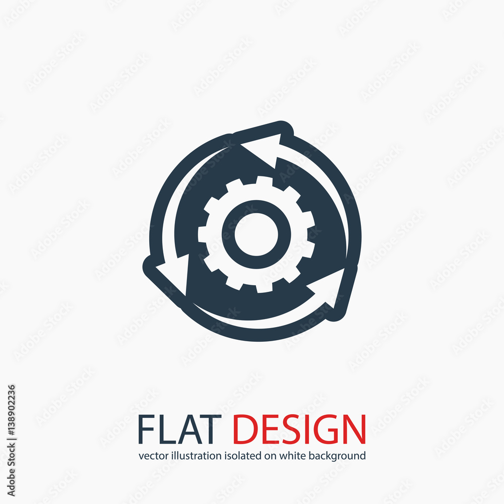 Poster setting parameters, circular arrows icon, vector illustration. flat design style