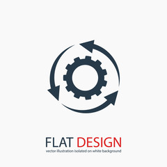 setting parameters, circular arrows  icon, vector illustration. Flat design style