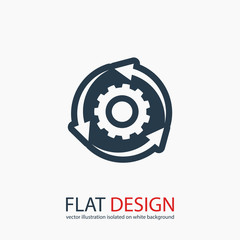 setting parameters, circular arrows  icon, vector illustration. Flat design style