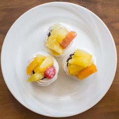 Mini Fruit Desserts on a plate ready to eat