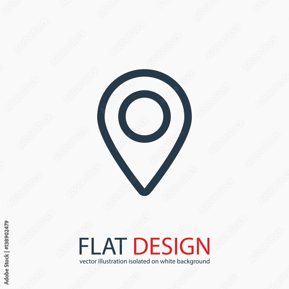 Poster map pointer flat icon, vector illustration. flat design style