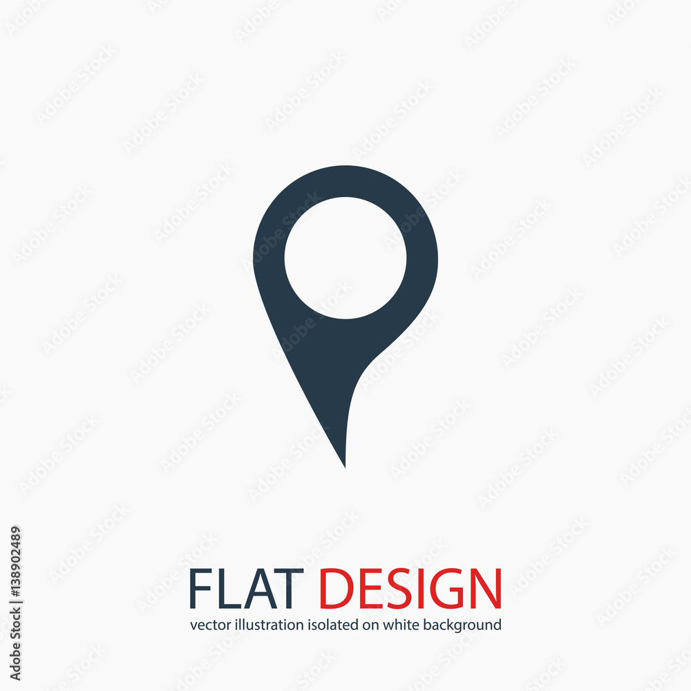 Poster map pointer flat icon, vector illustration. flat design style