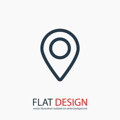 Map pointer flat icon, vector illustration. Flat design style
