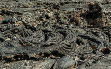 Background of the waves frozen lava field at Tolbachik volcano, after eruption in 2012,...