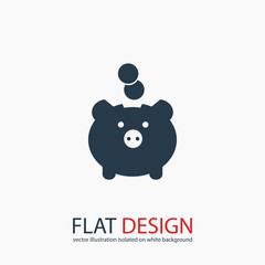 moneybox  icon, vector illustration. Flat design style