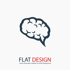 brain icon, vector illustration. Flat design style