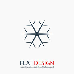 Snowflake icon, vector illustration. Flat design style