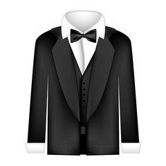 sticker shirt with bow tie and coat icon, vector illustraction design