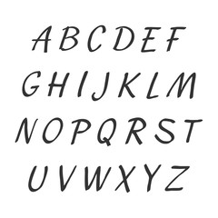 Vector handwritten alphabet. Uppercase letters. Brush script. Modern Brushed Lettering