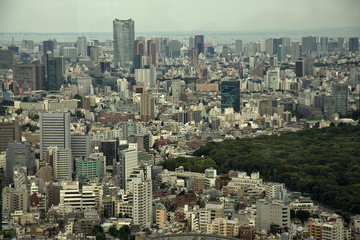Fototapeta na wymiar Aerial view of skycraper in Tokyo, Japan